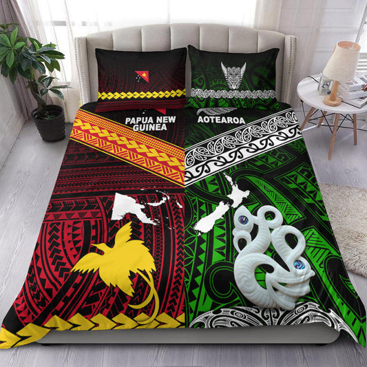 New Zealand And Papua New Guinea Bedding Set Together Green