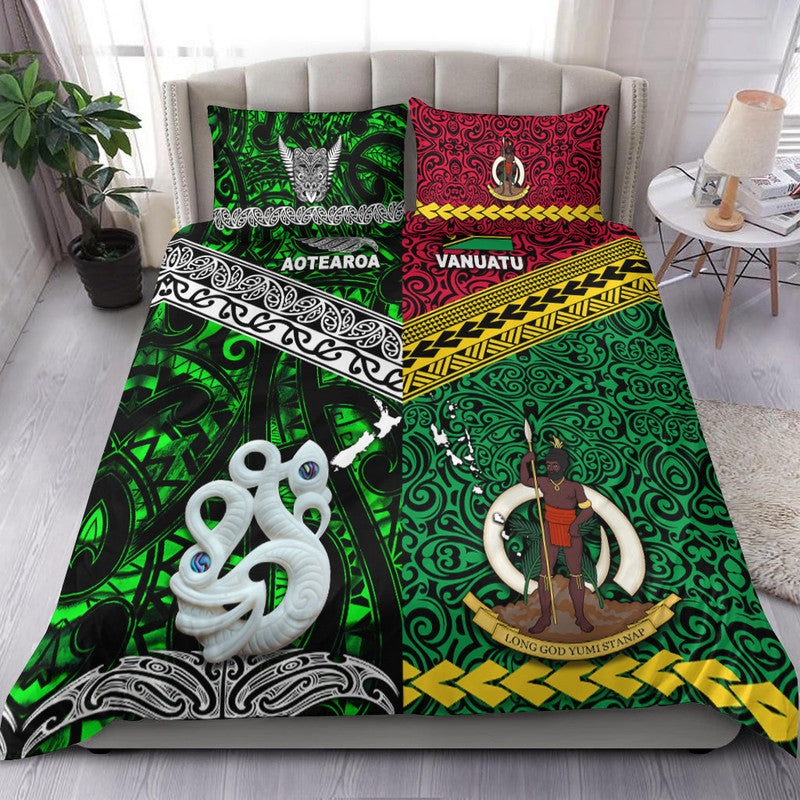 New Zealand And Vanuatu Bedding Set Together Green