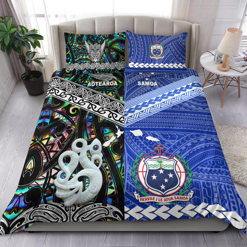 New Zealand And Samoa Bedding Set Together Paua Shell