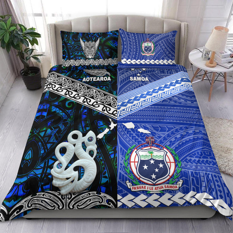 New Zealand And Samoa Bedding Set Together Blue