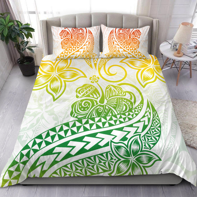 Polynesian Tribal Tattoo Retro Bedding Set Gradient 02 Screen Color