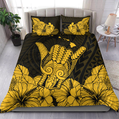 Hawaii Shaka Sign Bedding Set Gold Version