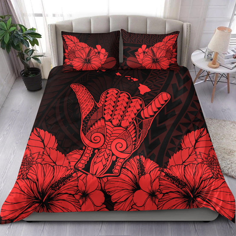 Hawaii Shaka Sign Bedding Set Red Version
