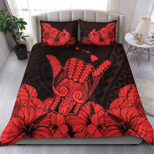 Hawaii Shaka Sign Bedding Set Red Version