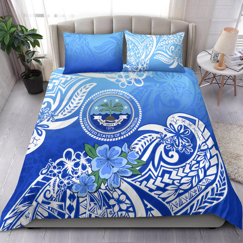 Federated States Of Micronesia Bedding Set Polynesian Floral Tribal