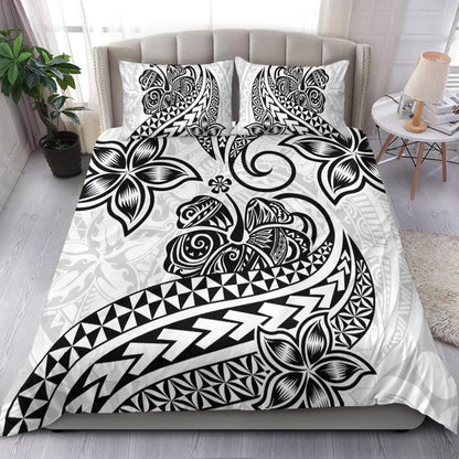 Polynesian Tribal Tattoo Retro Bedding Set Black Screen Color