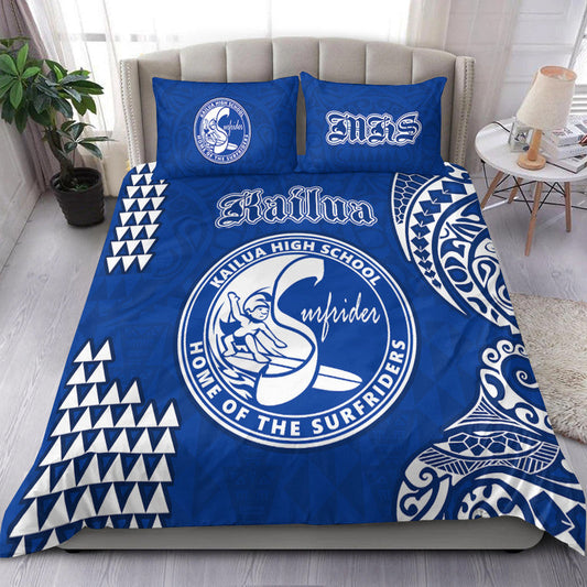 Hawaii Kailua High School Bedding Set Tribal Kakau