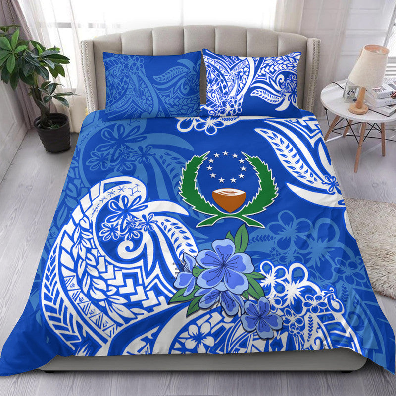 FSM Pohnpei State Bedding Set Polynesian Floral Tribal