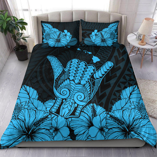 Hawaii Shaka Sign Bedding Set Blue Version