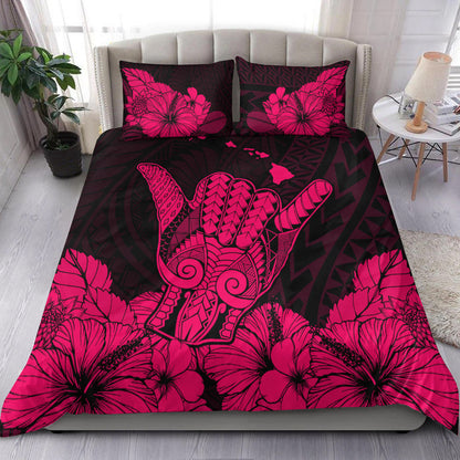 Hawaii Shaka Sign Bedding Set Pink Version