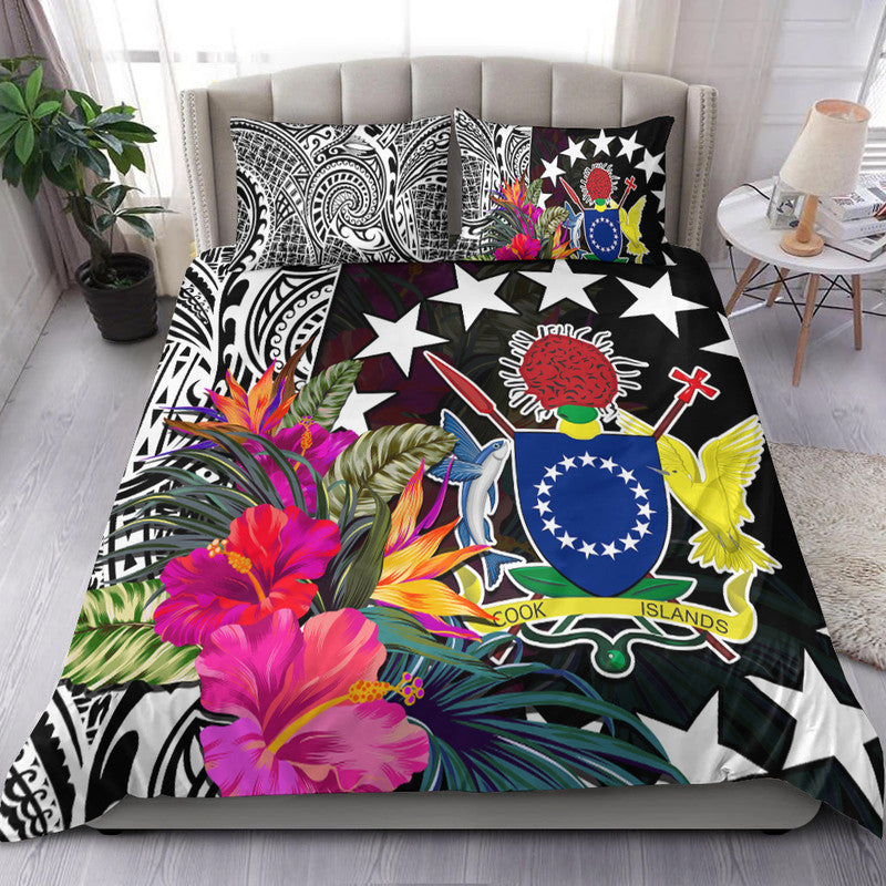 Cook Island Bedding Set Tribal Polynesian and Tropical Flowers