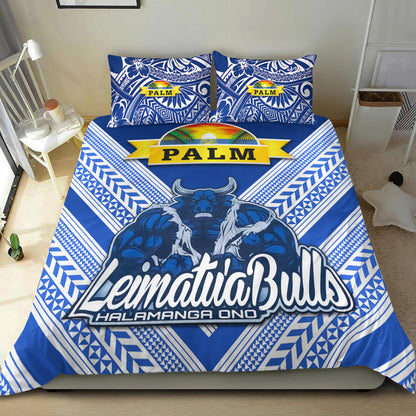 Mate Ma'a Tonga Bedding Set Leimatu'a Bulls Creative Style Blue