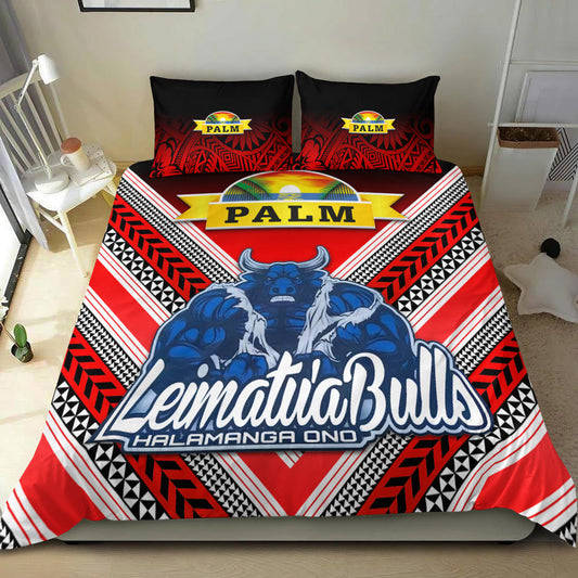 Mate Ma'a Tonga Bedding Set Leimatu'a Bulls Creative Style Red