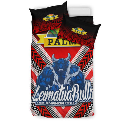 Mate Ma'a Tonga Bedding Set Leimatu'a Bulls Creative Style Red
