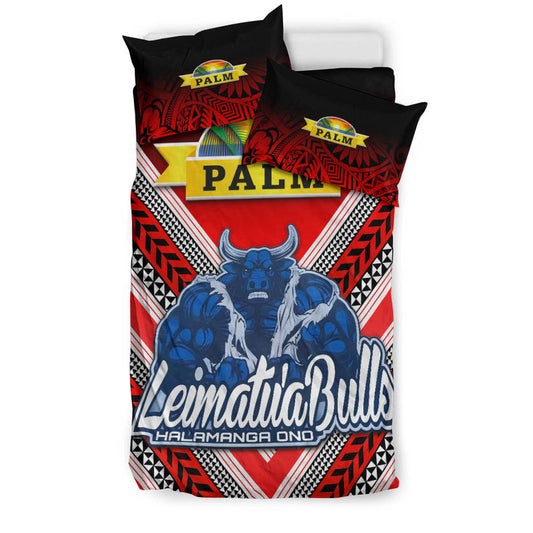 Mate Ma'a Tonga Bedding Set Leimatu'a Bulls Creative Style Red