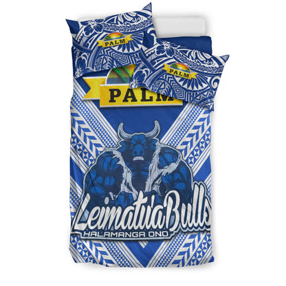 Mate Ma'a Tonga Bedding Set Leimatu'a Bulls Creative Style Blue