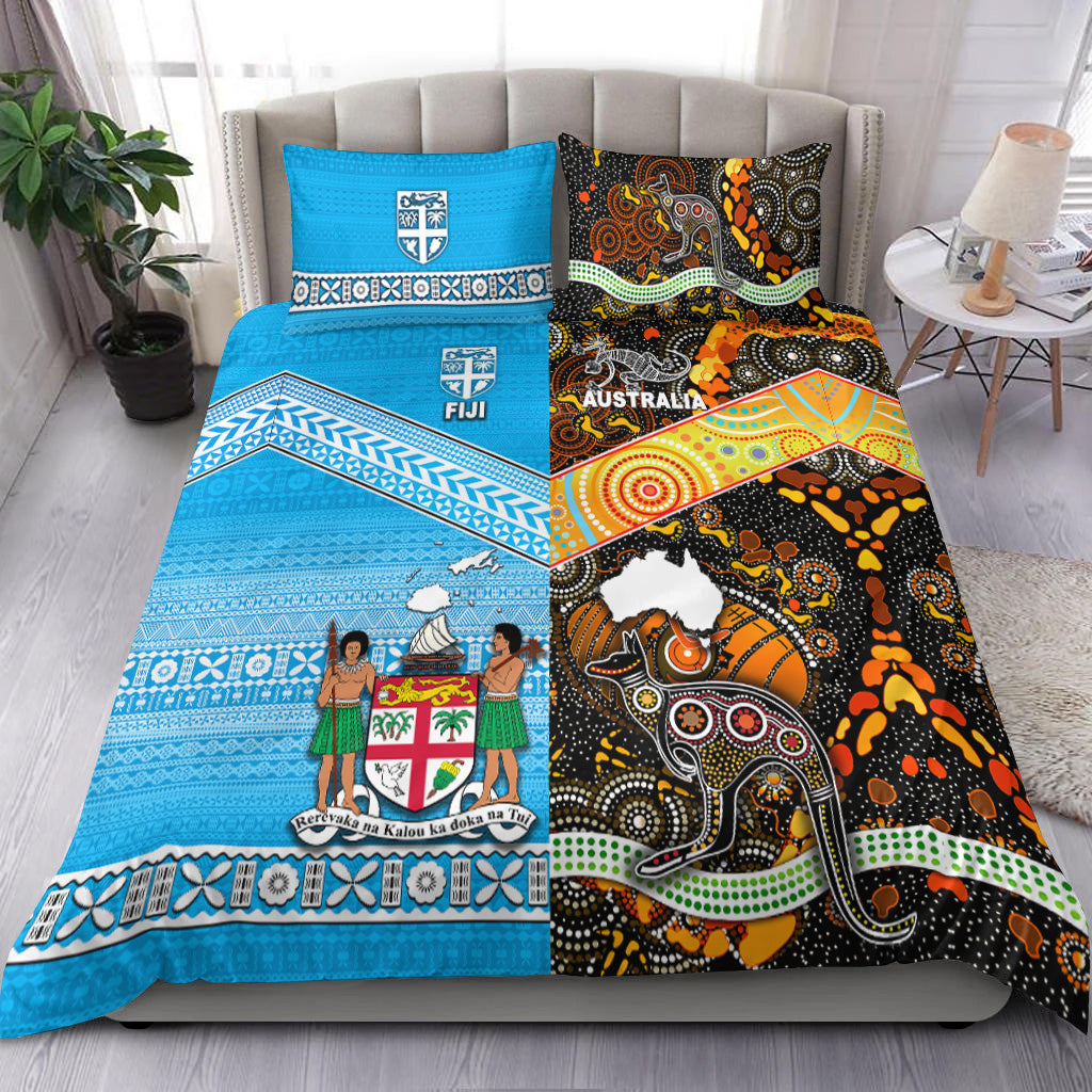 Australia Aboriginal And Fiji Tapa Bedding Set Together