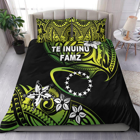 TE INUINU FAMZ Cook Islands Rugby Bedding Set Unique Vibes Green
