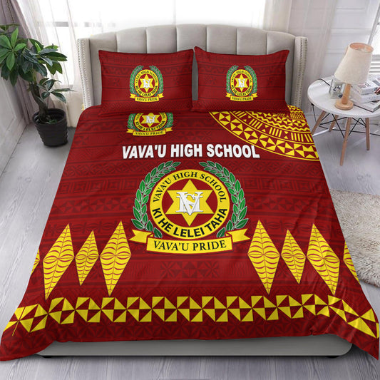 Tonga Vava'u High School Bedding Seta Simple Style Maroon