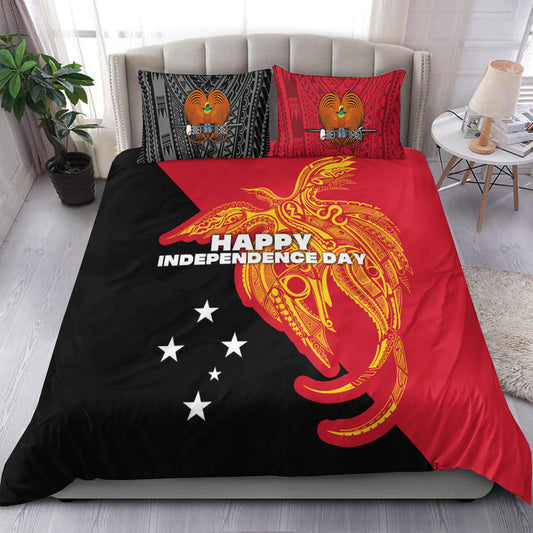 Papua New Guinea Bedding Set Independence Day Flag Style