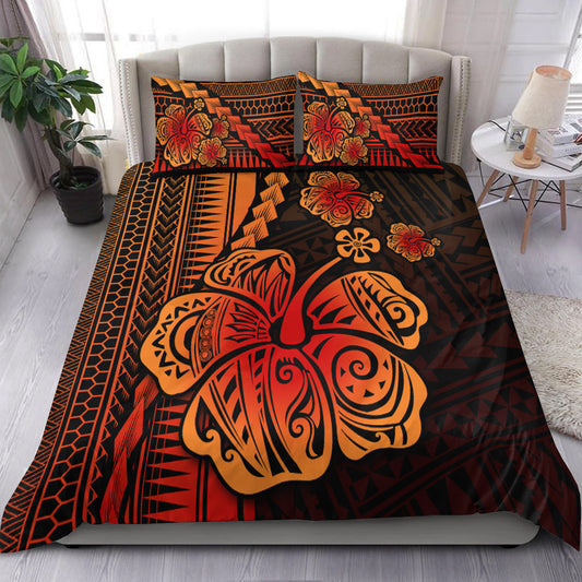 Polynesian Hibiscus Bedding Set Hawaiian Style No.1