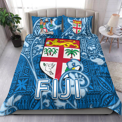 Fiji Bedding Set Tapa Patterns Blue Style