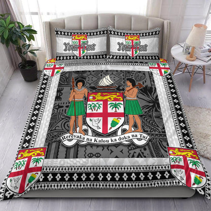 (Custom Personalised) Fiji Bedding Set White Style No.1