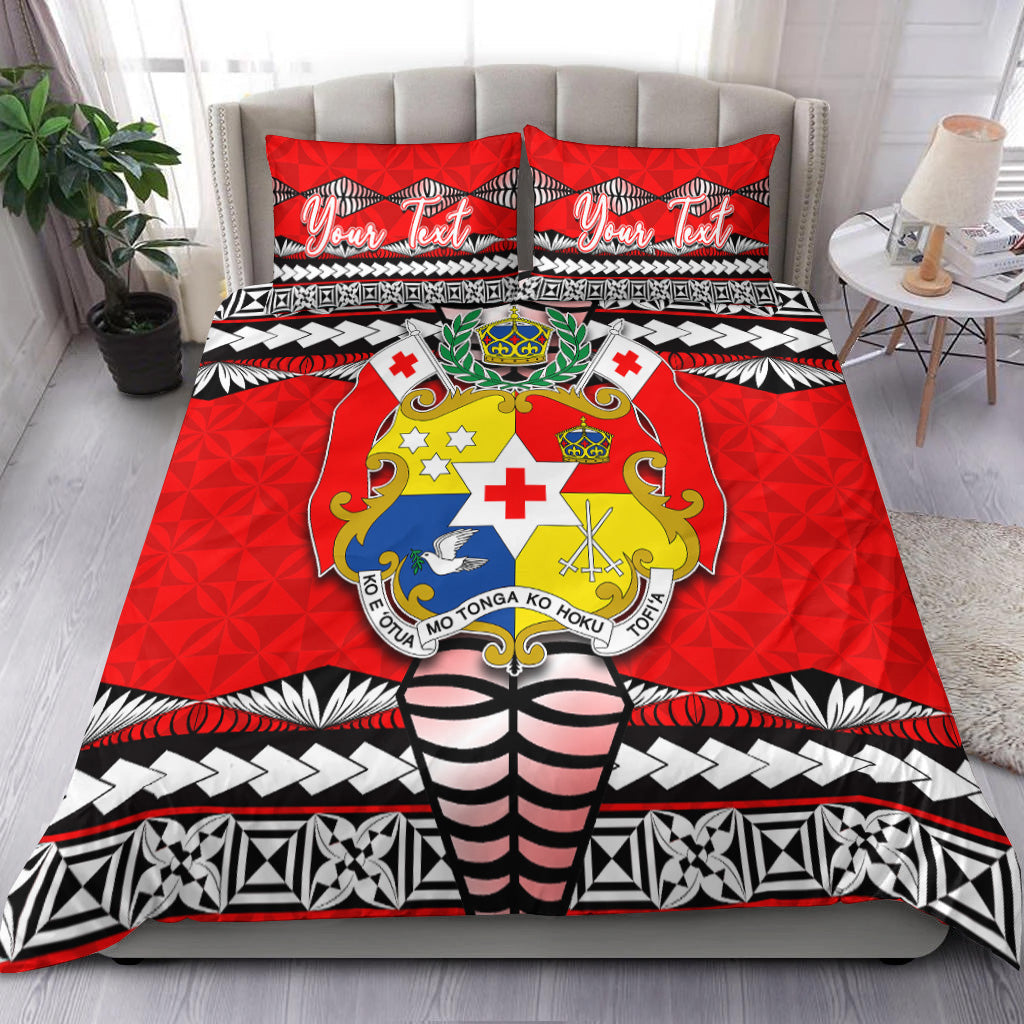 (Custom Personalised) Tonga Ngatu Bedding Set Red Style