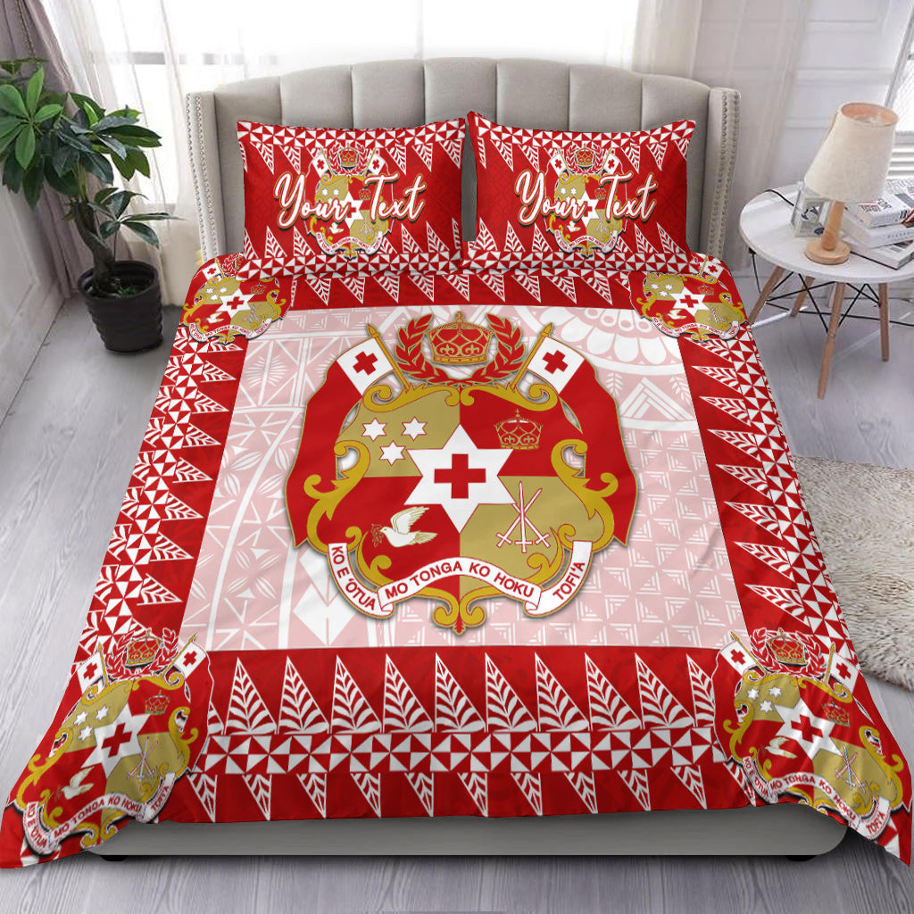 (Custom Personalised) Tonga Bedding Set Red Style