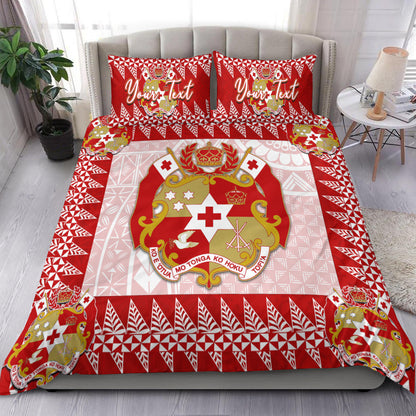 (Custom Personalised) Tonga Bedding Set Red Style
