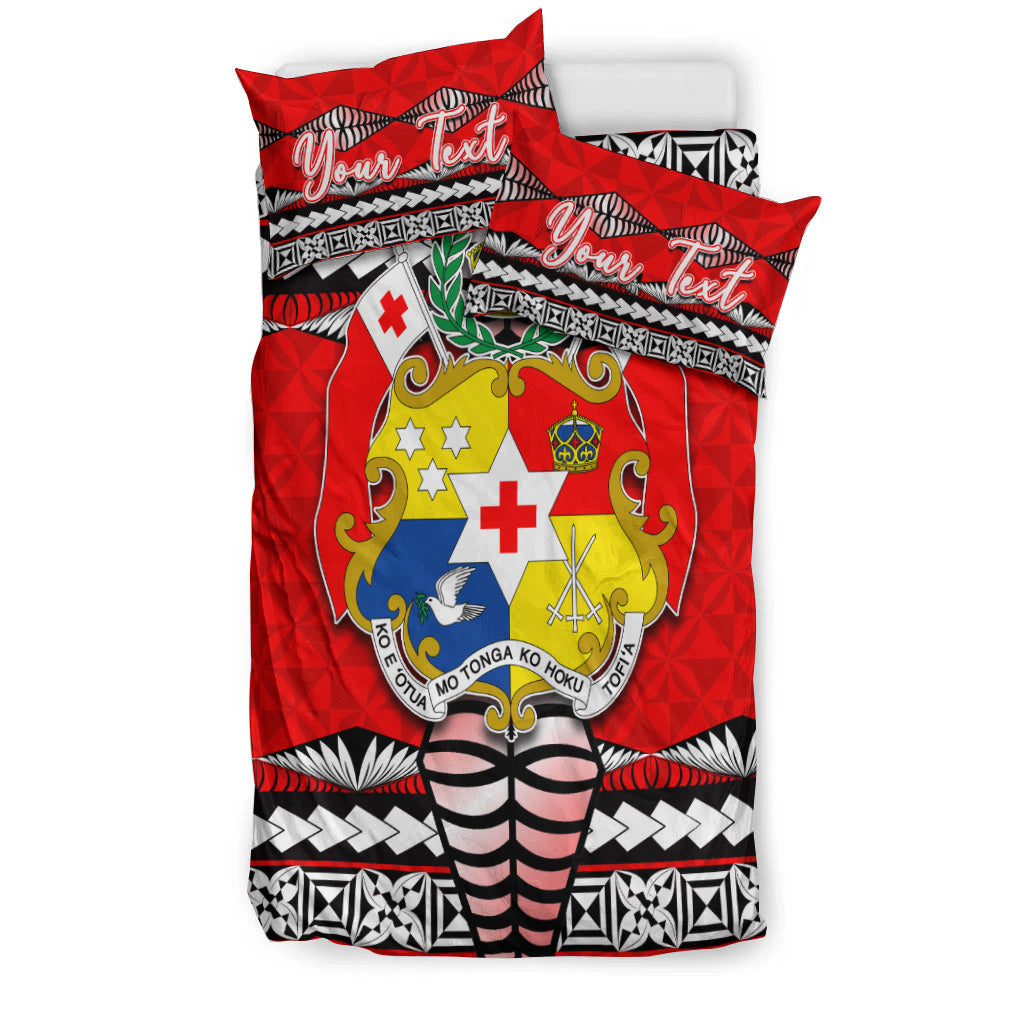 (Custom Personalised) Tonga Ngatu Bedding Set Red Style