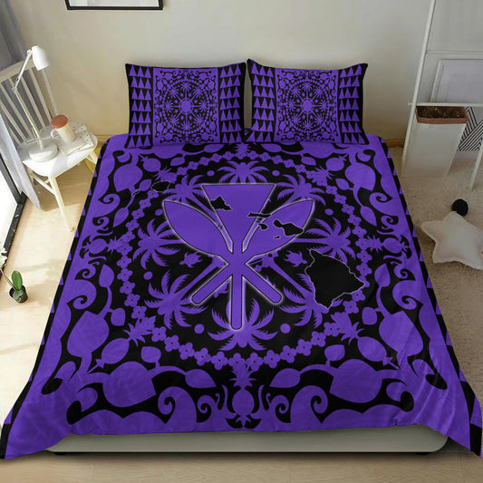 Hawaii Bedding Set Kanaka Maoli No.3 Purple Style