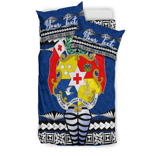 (Custom Personalised) Tonga Ngatu Bedding Set Blue Style