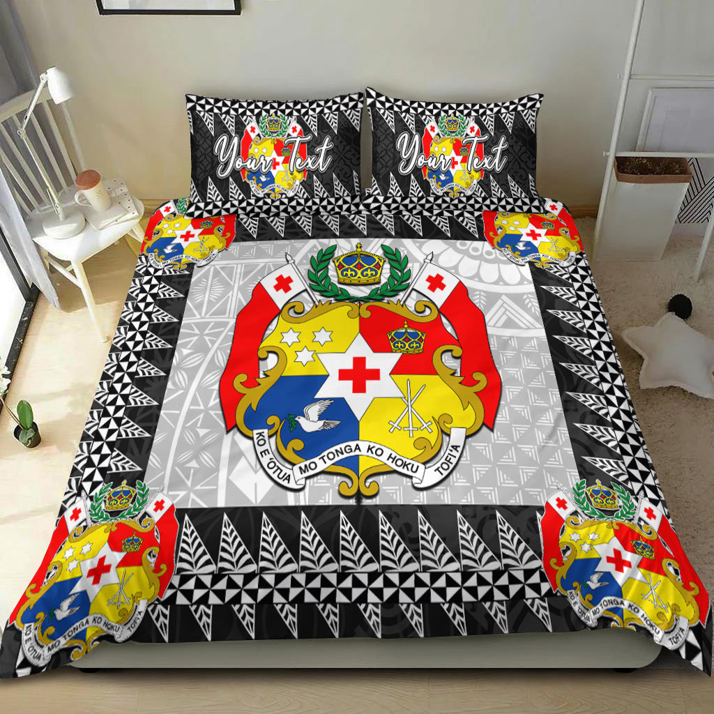 (Custom Personalised) Tonga Bedding Set Black Style