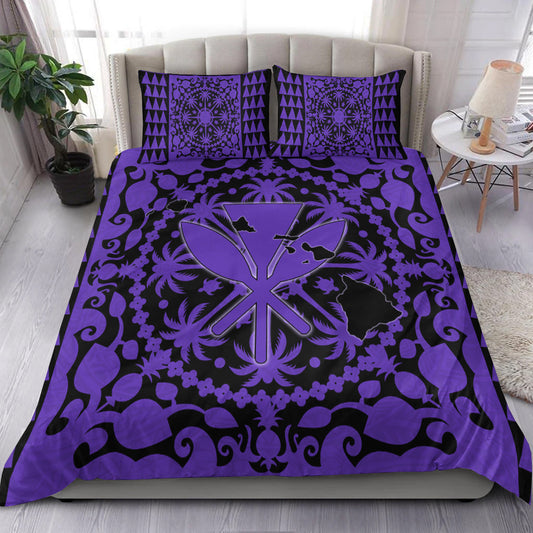 Hawaii Bedding Set Kanaka Maoli No.3 Purple Style