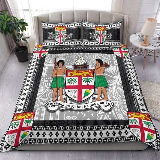 (Custom Personalised) Fiji Bedding Set Black Style No.1