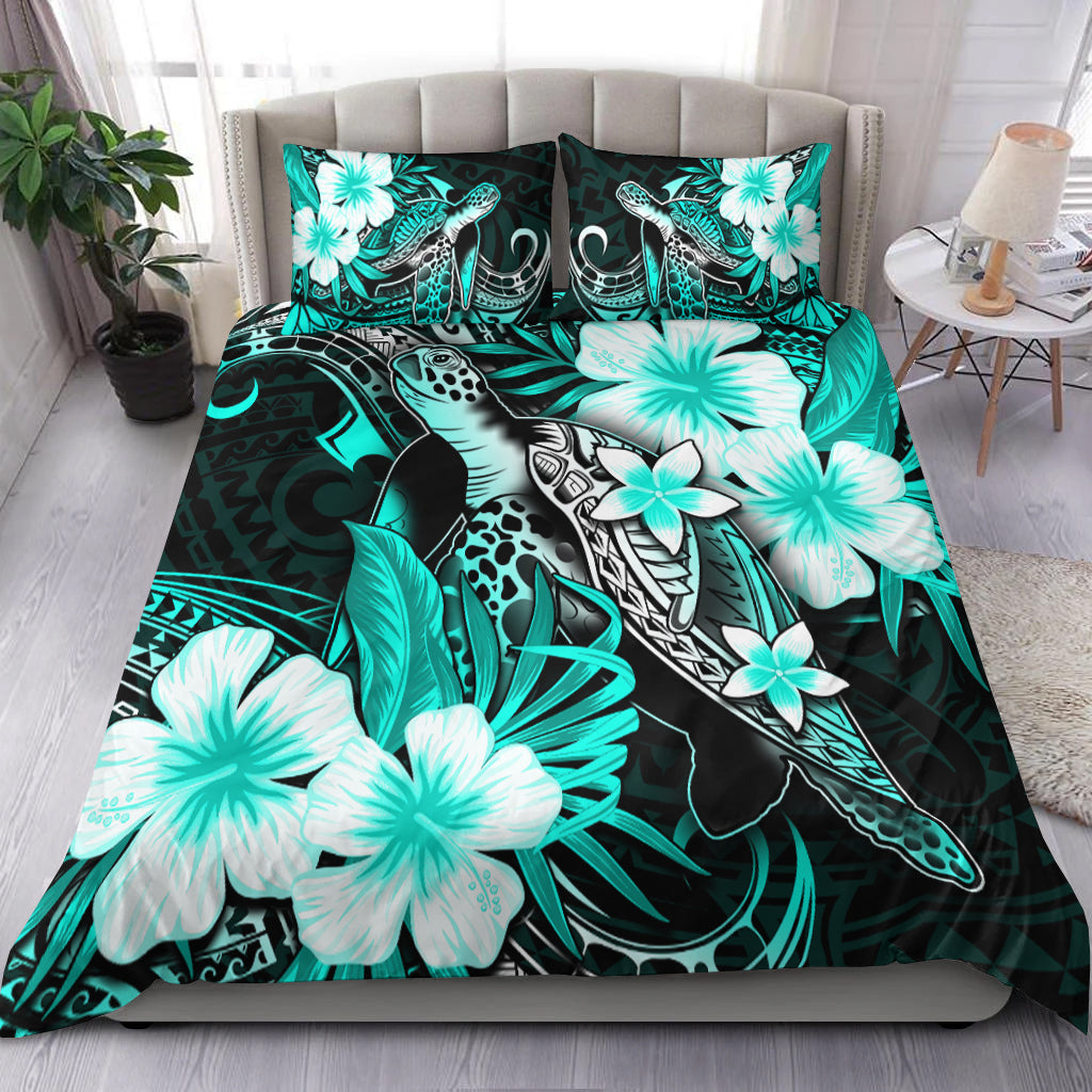 Polynesian Turtle Bedding Set With Hibiscus Color No.3