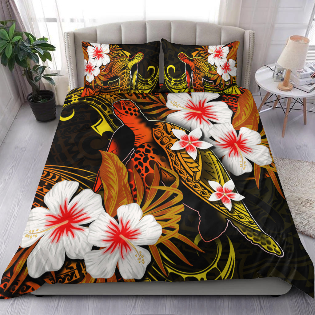 Polynesian Turtle Bedding Set With Hibiscus Color No.8
