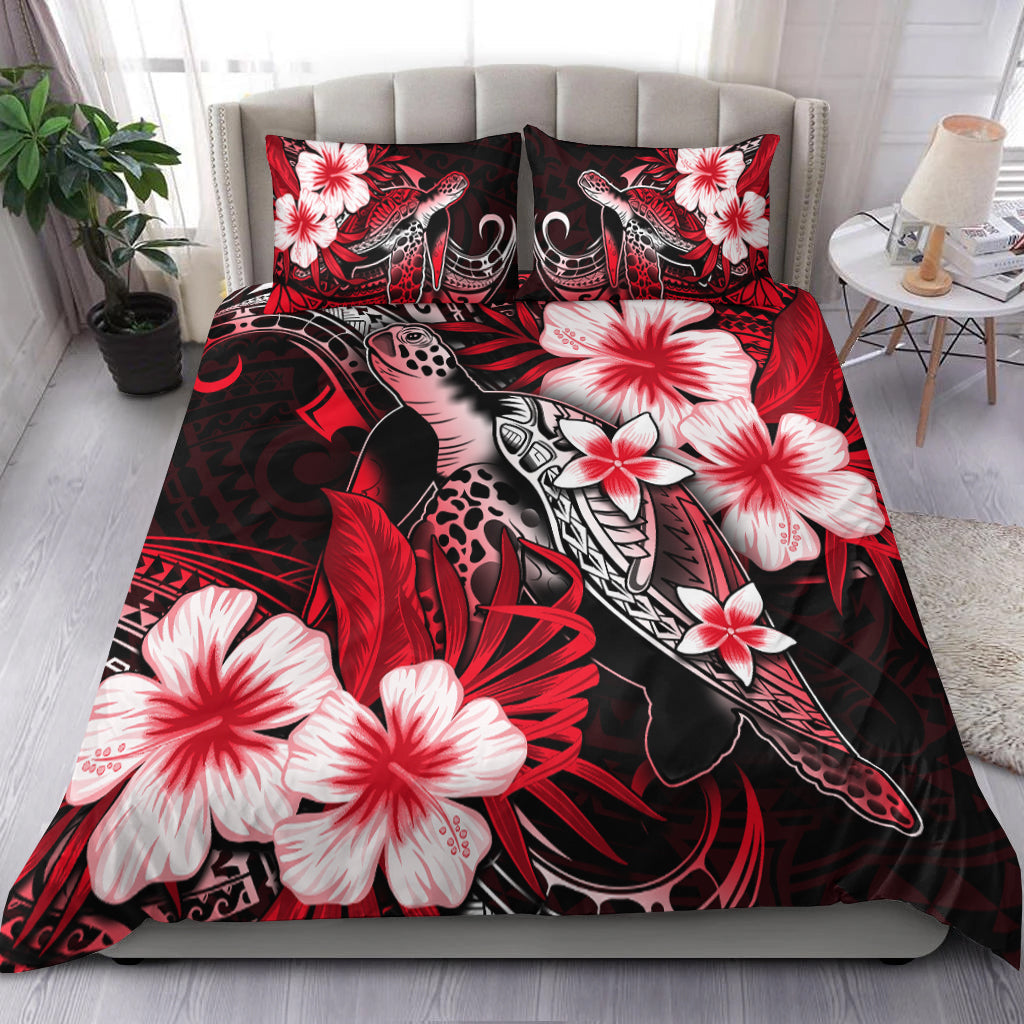 Polynesian Turtle Bedding Set With Hibiscus Color No.4