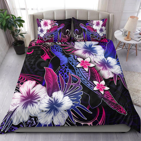 Polynesian Turtle Bedding Set With Hibiscus Color No.5