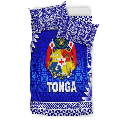 Tonga Coat Of Arms Bedding Set Simplified Version Blue