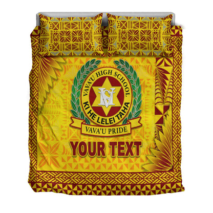 (Custom Personalised) Tonga Vava'u High School Bedding Set Simplified Version Gold