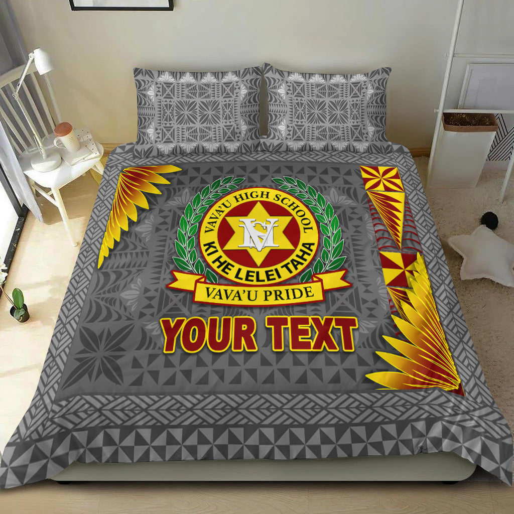 (Custom Personalised) Tonga Vava'u High School Bedding Set Simplified Version Grey