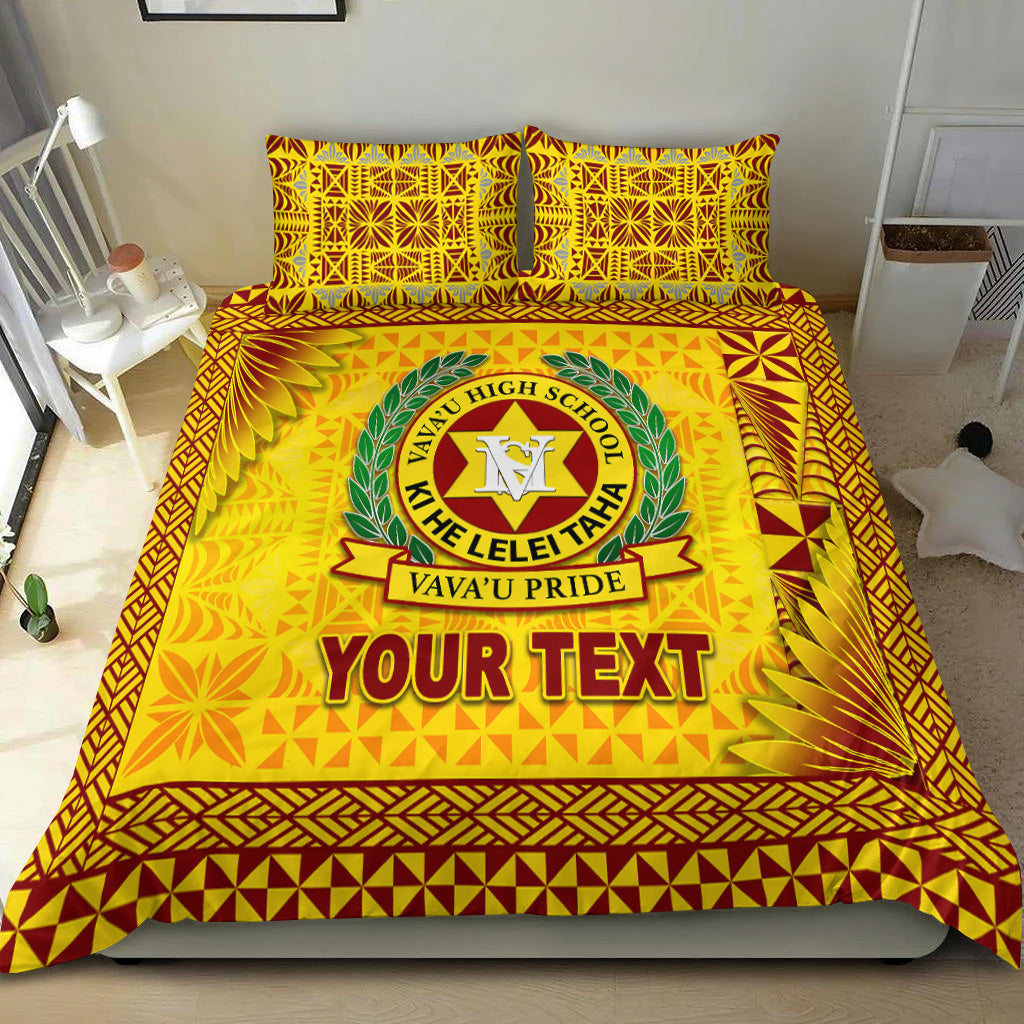 (Custom Personalised) Tonga Vava'u High School Bedding Set Simplified Version Gold