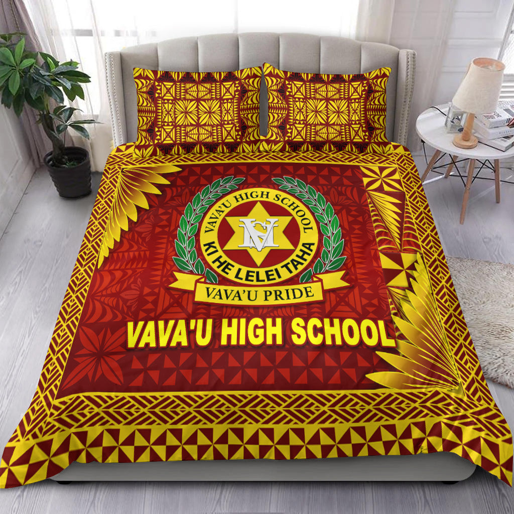 Tonga Vava'u High School Bedding Set Simplified Version Maroon