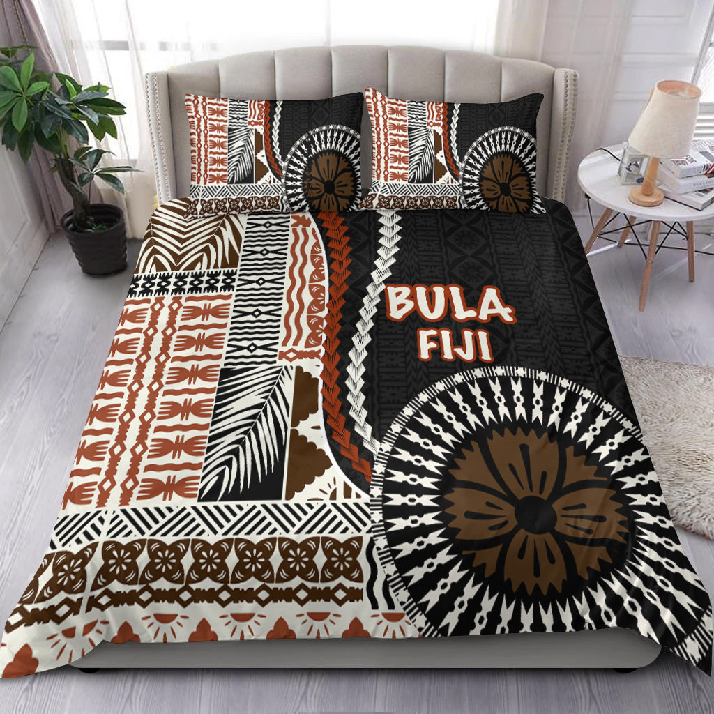 Bula Fiji Bedding Set Masi Tapa Patterns Style