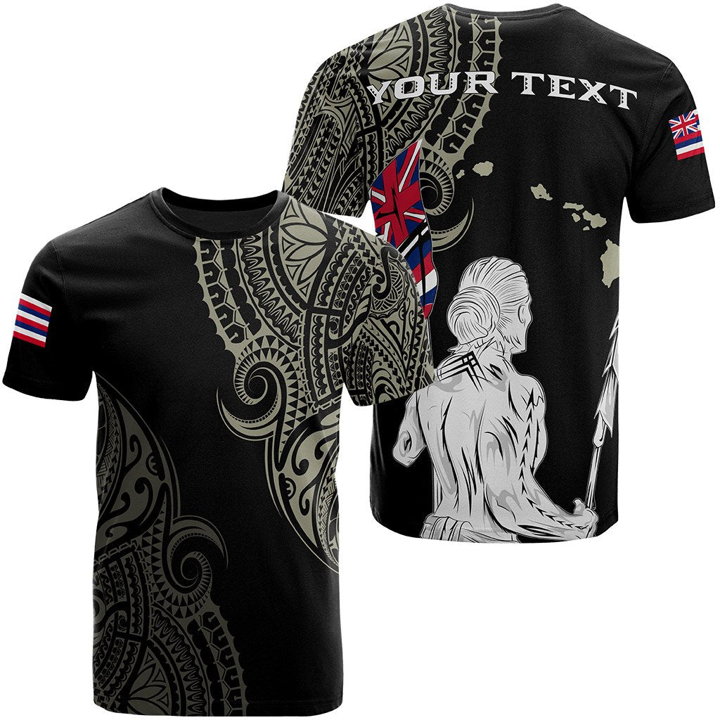 Personalized - Hawaii Map Polynesian Warrior Ikaika Unisex T - Shirt - William Style - Beige