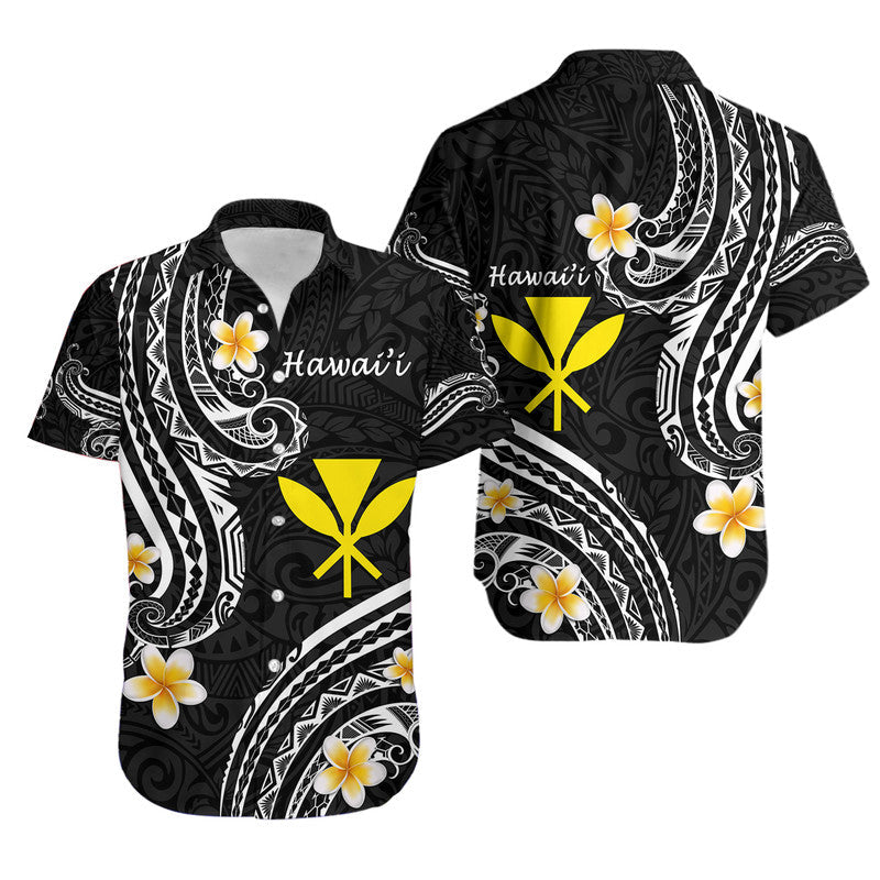 Hawaii Hawaiian Shirt Black Polynesian Line Style