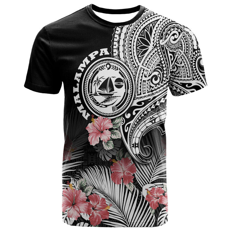 (Custom Personalised) Vanuatu Malampa Province T Shirt Hibiscus Tribal Polynesian Tattoo Ver Black