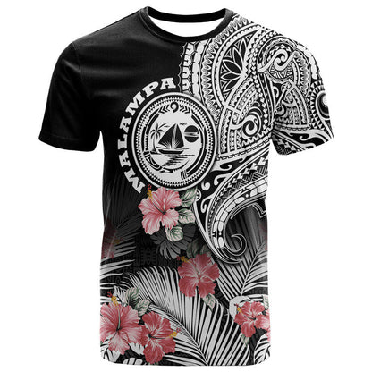 (Custom Personalised) Vanuatu Malampa Province T Shirt Hibiscus Tribal Polynesian Tattoo Ver Black